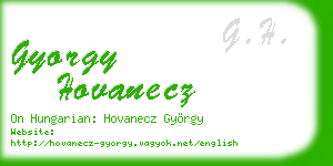 gyorgy hovanecz business card